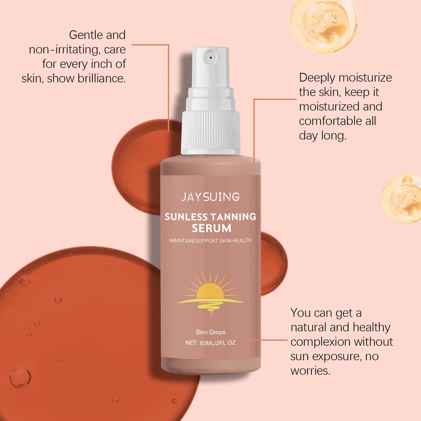 Herbal Self Tanning Essence Spray Sunless Tanning Enhance Skin Melanin Liquid Bronzer Natural Tanner For Body Face Nourishing